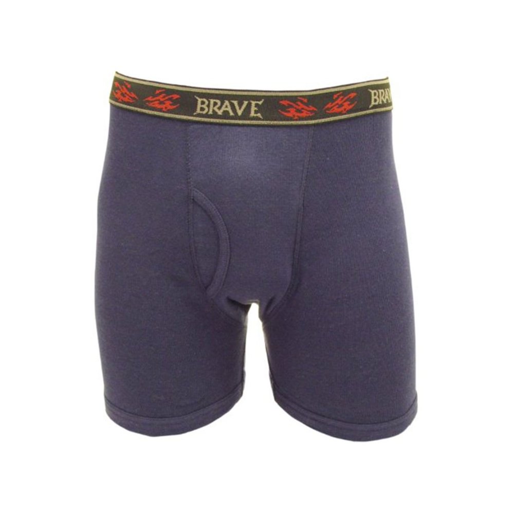 Brave Men's 100% Cotton Knitted Boxer Brief, Navy